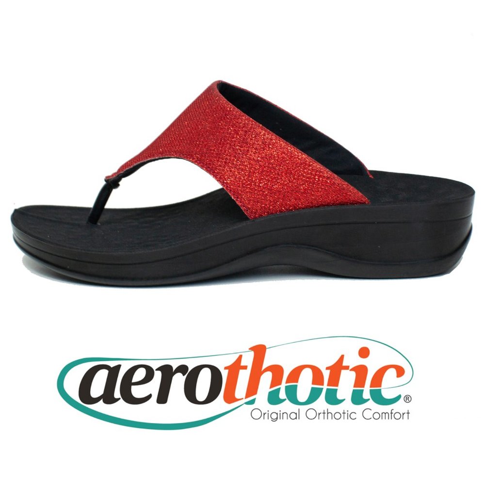 Aerothotic Red Sparkle Platform Size 9 Sandals